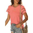 thumbnail image 4 of Birdeem Mode Femme Décontractée Épaule Manches Courtes Couleur Unie T-Shirt Haut Blouse, 4 of 6