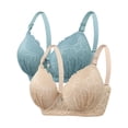 thumbnail image 2 of Sentmoon 2 Pieces Sports Bras for Women Oversize Buttery Soft Sleep Bralettes Solid Color T Shirt Bra Soft and Comfortable Summer for Daily Commute Beige L, 2 of 5