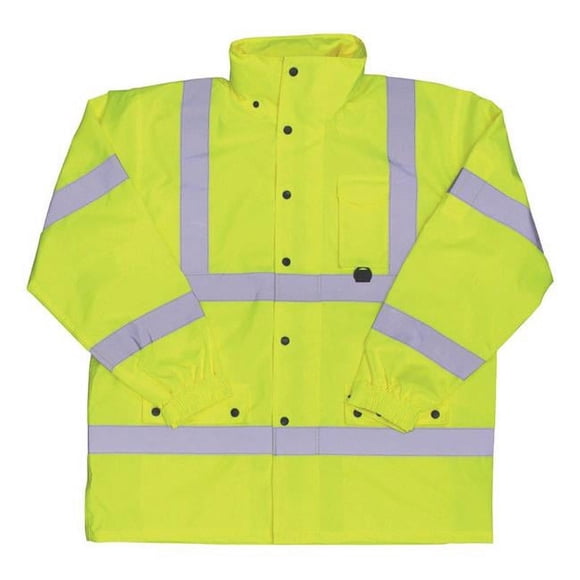 Boss 8008696 Hi-Vis Yellow Polyester Unisex Rain Jacket, Extra Large