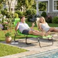thumbnail image 2 of Outsunny Chaise Longue d'Extérieur Réglable avec Trou de Lecture - Vert, 2 of 10