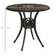 thumbnail image 3 of Outsunny Table à Manger de Patio Rond de 30 Pouces, Brun, 3 of 10