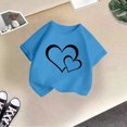 thumbnail image 5 of T-shirt Mignon à Motif pour Fille, Col Rond, Manches Courtes, Été, Décontracté, Hauts, T-Shirts et Chemises pour Filles, Bleu Ciel 140/9 A-10 A, 5 of 5