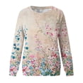 thumbnail image 4 of KIHOUT Chandails pour Femmes en Liquidation, Blouses à Manches Longues Col Rond Imprimé Floral Ample Automne Hiver, Tailles P-2TG, 4 of 5