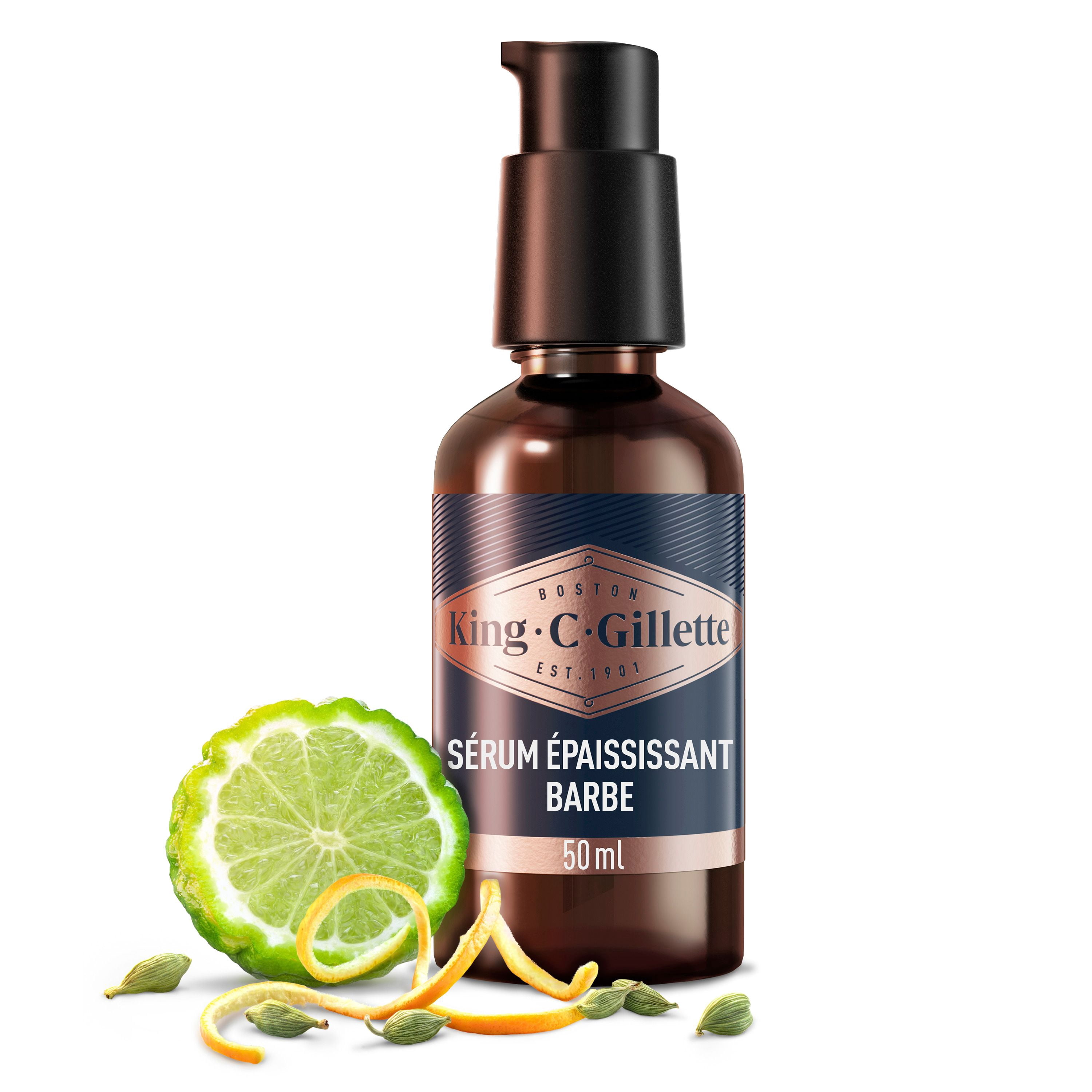 King C. Gillette Beard Thickener infused with caffeine, and King C. Gillette Signature Scent