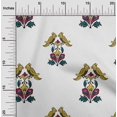 thumbnail image 1 of oneOone Silk Tabby Fabric Leaves|Bird & Floral Block Printed Craft Fabric BTY 42 Inch Wide, 1 of 4
