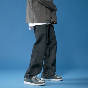 Men's Jeans Product Category Men’s Jeans Product Title Men's High Street Jeans Straight Leg Baggy Wide Leg Cargo Pants for Everyday Wear Durable Denim Construction with Modern Fit