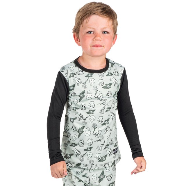 BLACKSTRAP Kid's Therma Crew Baselayer Top Skulls N Roses, S