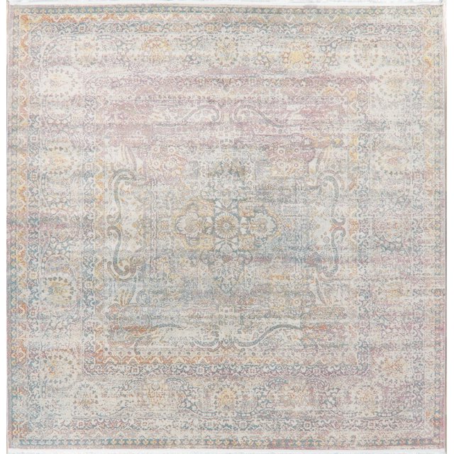 Tapis Ivoire Turc Géométrique Oriental Usé