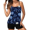 thumbnail image 1 of UPPADA Womens 2 Piece Tankinis Swimsuit Floral Print Tank Swim Top with Bottom Spaghetti Straps 2pc Tummy Control Bathing Suits Modest Swimwear Plus Size Tankini Multicolor,S, 1 of 3