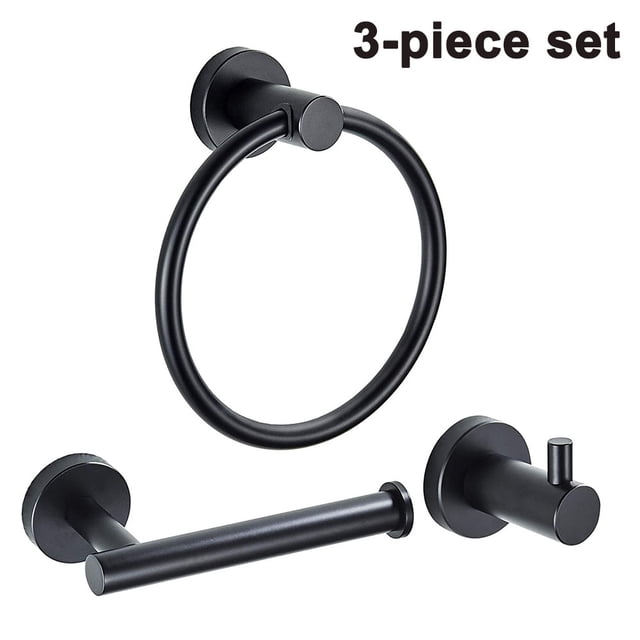 Bathroom Hardware Set 3 Piece-Robe Hook, Hand Towel Holder And Toilet Paper Holder for Bathroom Towel Rack Heavy Duty Towel Hanger Wall Mounted Bathroom Fixtures