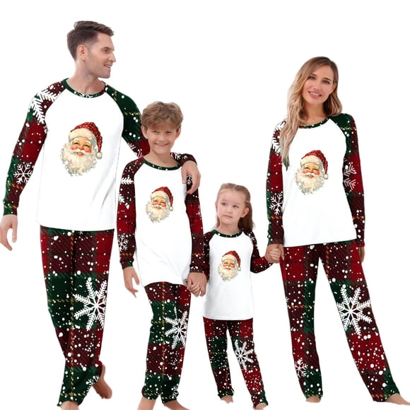 Horkkom Christmas Pajamas for Family Christmas Pajamas Matching Sets Holiday Party Pjs for Mens Womens Kids Toddler 7 Y