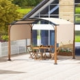 thumbnail image 4 of Costway Pergola Extérieure Rétractable 10 x 12 Pi avec Auvent Rétractable Poteaux Aspect Bois Beige, 4 of 10