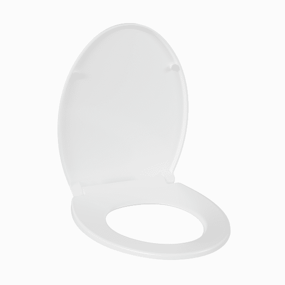 PIONEERWORKS Toilet Seat, Round Toilet Seat with Quiet Close, Quick Release Hinges, Never Loosens-Fits Most Round Toilets, Slow Close Toilet Seat and Non-Slip Bumpers, White