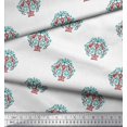 thumbnail image 3 of Soimoi Poly Georgette Tissu Feuilles & Lotus Bloc Tissu Imprimé 1 Yard 42 Inch Wide, 3 of 3