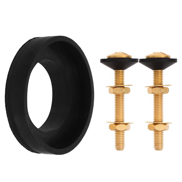 EcoNesxp Beautiful and elegant universal toilet tank bolt kit heavy duty toilet bolt replacement waterproof rubber washer gasket with long copper nut screw high-end atmosphere