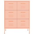 thumbnail image 3 of vidaXL Drawer Cabinet Pink 80x35x101.5 cm Steel, 3 of 5