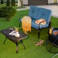 thumbnail image 2 of Costway 2PC Patio LoveSeat Coffee Table Furniture Set  Bench W/ Cushions Blue, 2 of 10