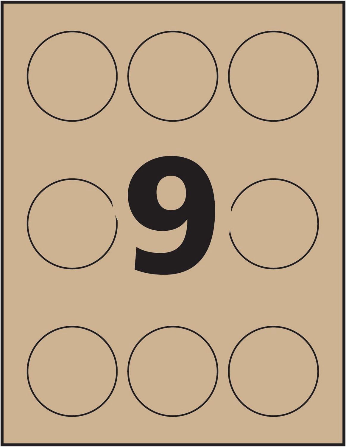 Avery Étiquettes rondes brun kraft, 2½" Diameter, adhésif permanent, pour imprimantes laser et à jet d’encre - 72808