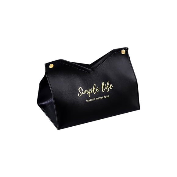 Pompotops Leather Tissue Box Cover, Triangular Foldable Tissue Box Holder - Modern Decorative Storage Box For Living Room, Bedroom, Car, Office, Gift Ideas Clearance