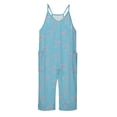 thumbnail image 4 of Girls Overall Bow Print Jumpsuits Rompers for Girls Sleeveless Rompers with Pockets Girls Outfits Size 6-7 Y, 4 of 5