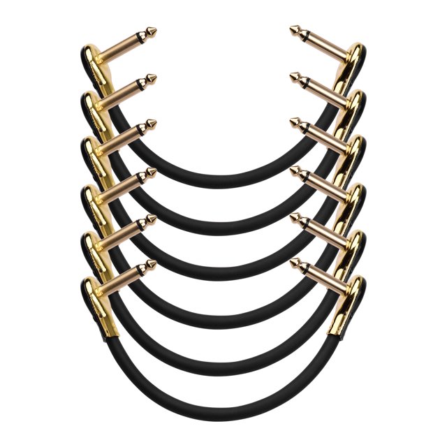 Muslady 6-piece effects pedal patch cord set 15cm gold-plated flat head