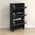 thumbnail image 3 of HOMCOM Armoire à Chaussures Moderne avec 3 Tiroirs Basculants pour 12 Paires de Chaussures, 3 of 10