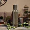 thumbnail image 2 of Collection Tendances Urbaines 53046 Vase Rond à Motifs en Céramique avec Col Court, Taupe Foncée - Grande, 2 of 2