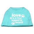 thumbnail image 1 of Love Is A Four Leg Word Screen Print Shirt Aqua Xxxl (20), 1 of 1