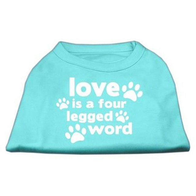 Love Is A Four Leg Word Screen Print Shirt Aqua Xxxl (20)