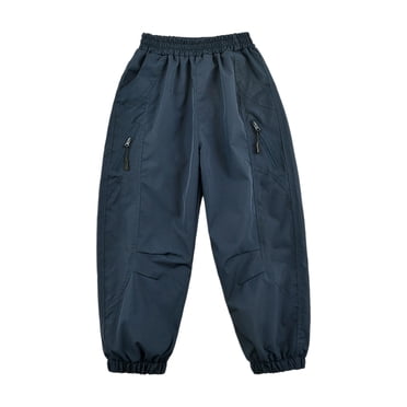 Pantalon pour Enfants Garçons Extérieur Coupe-Vent Pantalon de Pluie pour Enfants Randonnée Ski Pantalon Coquille Souple Sports pour Enfants Jeu Décontracté Hiver Thermique Neige,Couleur:Marine,Taille:12-13 Ans
