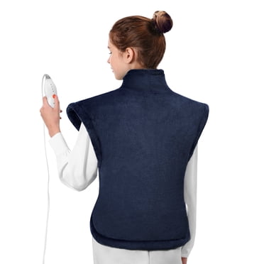 Maxkare Large Heating Pad with 4 Heat Settings & Auto Shut-off, for Full Body Stress Relief, 24"x33"- Navy Blue