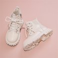 thumbnail image 4 of DHFJKG Ankle Boots For Girl Leather Upper Round Toe Solid Color Lace Up Lug Sole Non-Slip Boot With Side Zipper For Little Big Kids Versatile Shoes, 4 of 7