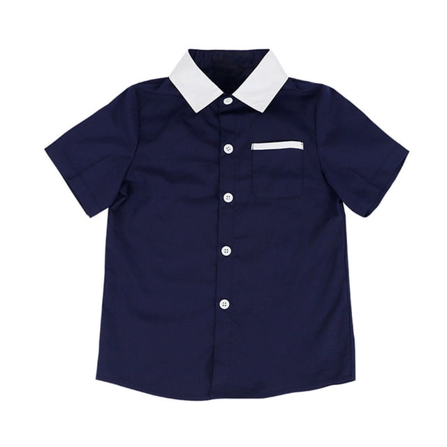 Birdeem Chemises pour Enfants Manches Courtes Graphique Uni Chemise Fine Décontractée pour Garçon de 3 à 11 Ans Chemise à Manches Courtes pour Enfants