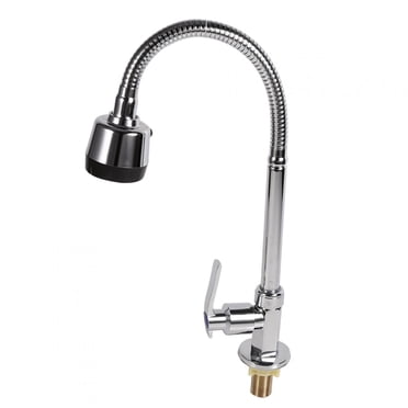 Qiilu Zinc Alloy Swivel Spout Single Handle Sink Kitchen Faucet Pull Down Spray Cold Water Tap ,Faucet, Kitchen Faucet