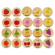 Wooden Match Memory Game For Kids  20pc Memory Matching Cards  Educational Memory Matching Game For Pre-Kindergarten Early Learning Development