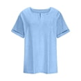 thumbnail image 5 of Timegard Plus Size Tops for Women V-Neck Short Sleeve Solid Color Comfy Basic Tee Casual Loose Tops, 5 of 5