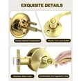 thumbnail image 4 of Poignées de Porte d'Intimité en Or Brossé pour Intérieur, Poignée de Porte Intérieure en Laiton Brossé Robuste avec Serrure, Style Ondulé, Sans Clé, Réversible pour Portes de Chambre et de Salle de Bain, 4 of 8
