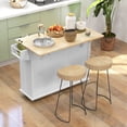 thumbnail image 2 of HOMCOM Kitchen Island on Wheels Kitchen Cart with Drop Leaf Drawers, White, 2 of 10
