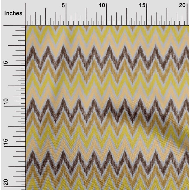 oneOone Cotton Poplin Fabric Chevron Ikat Print Fabric By Yard 56 Inch Wide