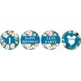 thumbnail image 2 of Darling Souvenir Party Favor Floral Border 1st Birthday Theme Stickers Labels 190 Pcs-Teal Blue, 2 of 2
