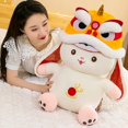 thumbnail image 4 of Rabbit Doll Good Rebound Resilience Full Filling Anti-deformed Lion Dance Chinese Trend Rabbit Toy for Festival, 4 of 10
