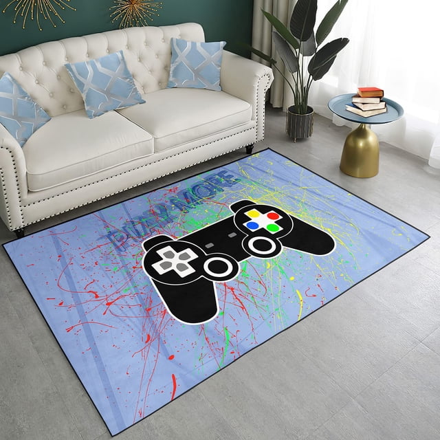 Boys Bedroom Game Carpet Game Handle Floor Mat Game Player Carpet Square Game Room Decorative Door Mat Suitable for Bedroom Room Game Room Floor Mat 100*150cm