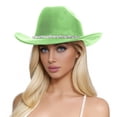 thumbnail image 1 of Men's And Women's Woolen Hats Western Cowboy Top Hat Three Of Rhinestones, 1 of 4