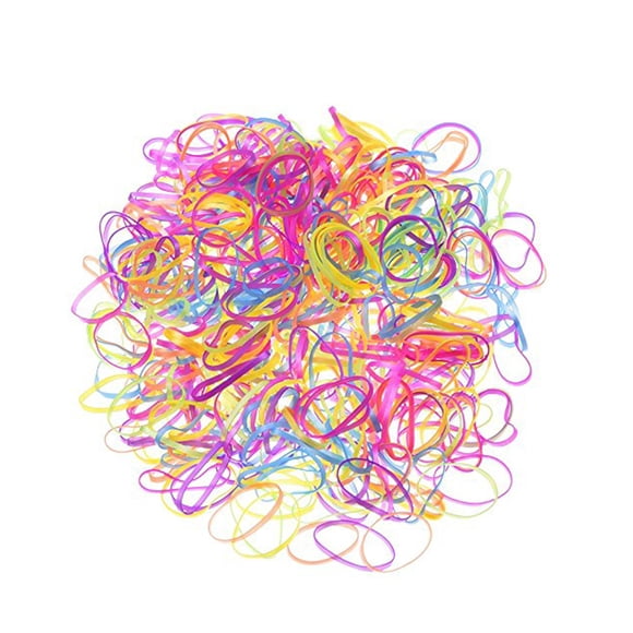 1000pcs Disposable Elastic Bands Colorful Hair Rubber Bands for Kids Hairstyle (Mixed Color)