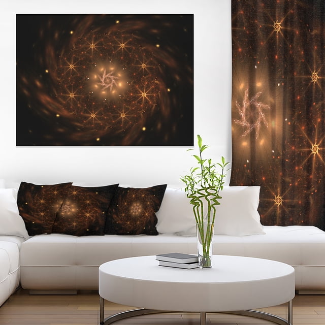 Grande Fleur Fractale Brune Arrondie - Impression d'Art Floral sur Toile