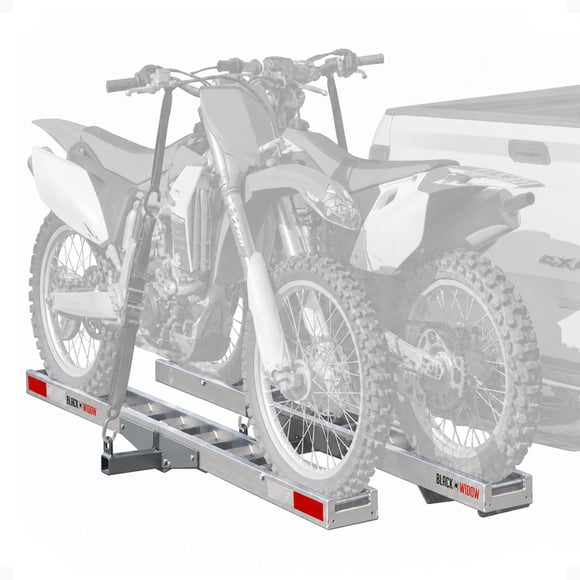 Black Widow 600 lb Dual Dirt Bike & eBike Hitch Carrier with Ramp, NonFolding for Trucks