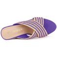 thumbnail image 4 of BLISSFUL STEP Sandales Compensées à Plateforme pour Femmes à Brides Croisées Violet US 7.5, 4 of 6