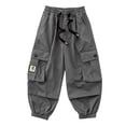 thumbnail image 1 of Spring Saving! HVOBTTY Kid's Long Straight Leg Cargo Pants, Children's Pants Spring Product Solid Color Work Pants with Multiple Pockets Loose Pants for Boys and Gray, 13 Years, 1 of 4