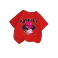 thumbnail image 1 of T-shirts Filles Été Cool Imprimé Graphique Col Rond Manches Courtes Décontracté Hauts Filles Rouge 13-14 Ans, 1 of 3