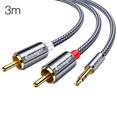 thumbnail image 2 of Essager 3.5mm to RCA Braided 3.5mm audio adapter; Cable Splitter Cord TV Computer Amplifier Audio Adapter Cable, 3 Meter, 2 of 9